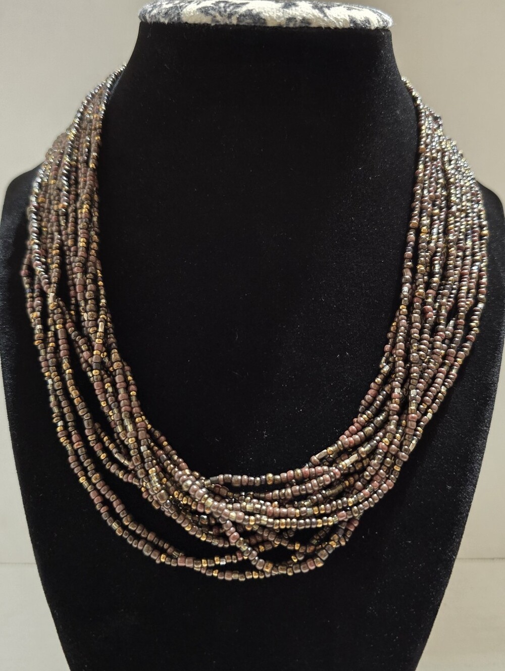 Silpada 925 Sterling Silver Vintage Multi-Strand Seed Bead Necklace 18"